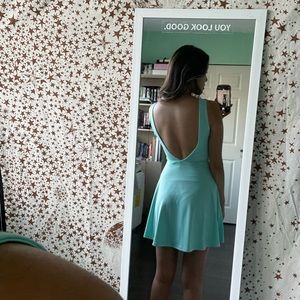 Tiffany blue low back dress
